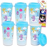 Care Bears Travel Cup Set - Bundle with 6 Tumblers with Lids Plus Stickers and More | Travel Mug Party Favors for Girls, Teens, Adults