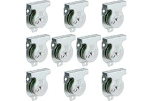 MANCHAP 10 Pack 1-1/2 Inch Ceiling Mount Single Pulley, Zinc-Plated Wall Mounted Single Pulley for 3/8 Wire Rope, Silver