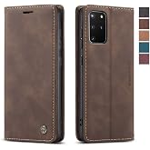 CaseMe Compatible with Samsung S20 5G Wallet Case with Card Holder,Coffee | Kickstand, Magnetic,Leather Flip Case Wallet for Galaxy S20 5G 6.2 Inch[Not for Plus or Ultra]