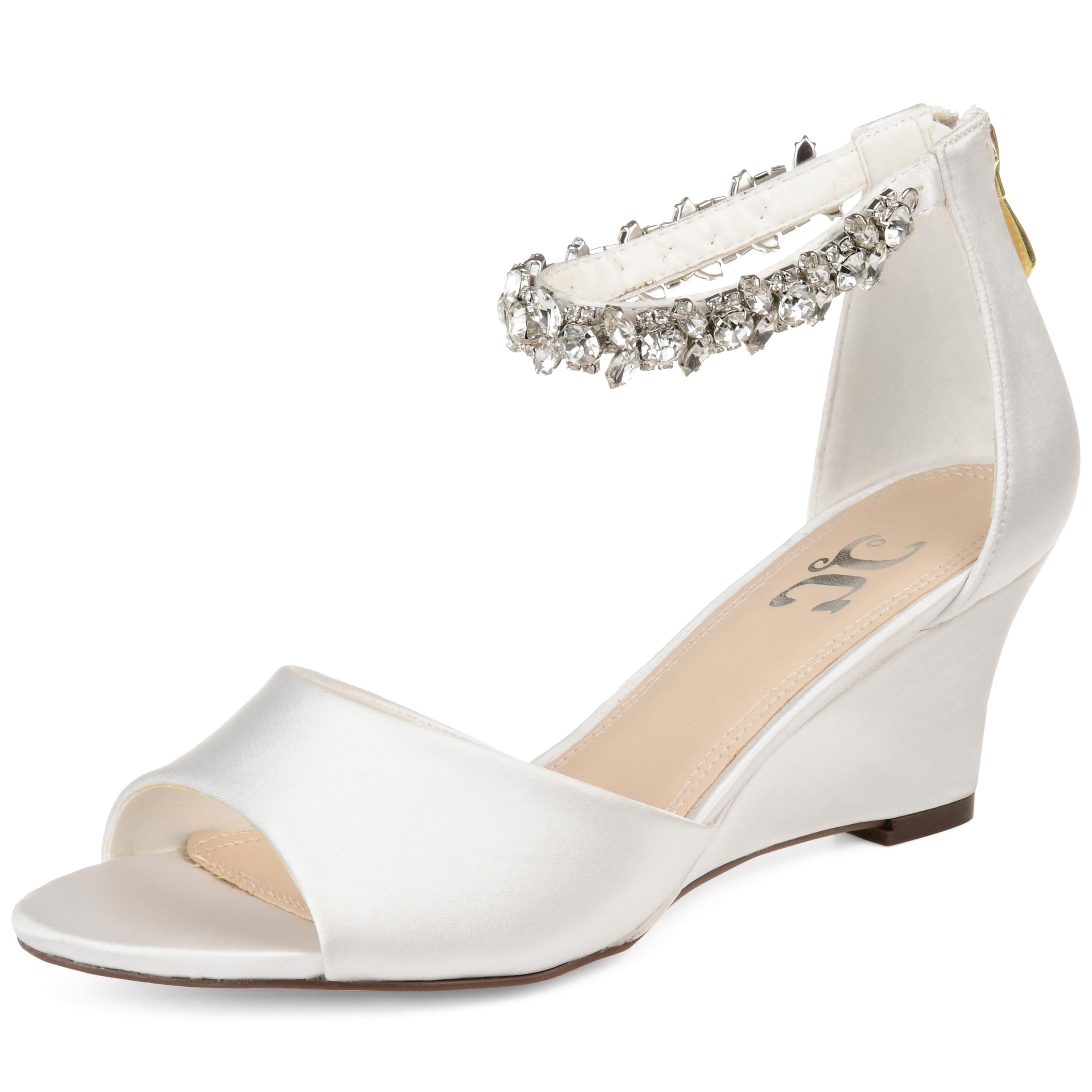 Journee Collection Womens Connor Back Heel Zip Gemstone Ankle