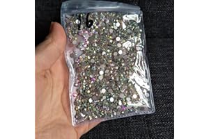 QUEENME SS16 4mm Rhinestones Nail Crystals AB Nail Art Rhinestones Round Flatback Glass Gems Stones Beads for Nails Decoration Crafts Eye Makeup Clothes Shoes Vases Pack of 1440 Pieces