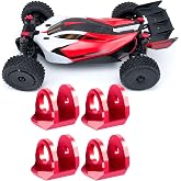 BRKRC 4Pcs Alu Shock Cap Protector for Arrma Typhon Mojave Granite GROM | 1:14 1:16 1:18 RC Car Upgrades Parts Rose Red Front &amp; Rear Cap