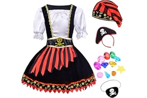 ZZIHAN ZZIHA Girls Pirate Costume,Pirate Princess Dress Sea Buccaneer Costume 3-9 Years