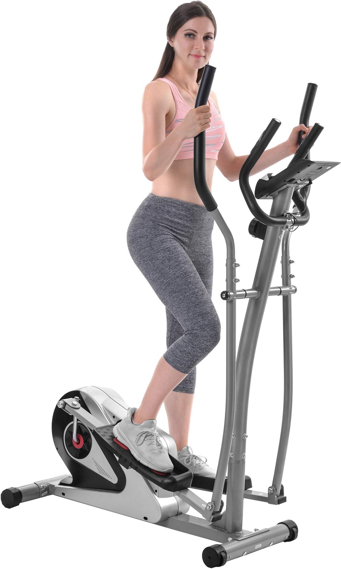 DERCASS Elliptical Machine Trainer Magnetic Smooth Quiet Driven with LCD Monitor for Home Use