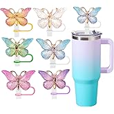 6 Pcs Butterfly Straw Topper for Stanley30oz/ 40oz Tumbler,10 mm Bow Straw Topper for Stanley Cup Cute Butterfly Stanley Accessory for Keeping Dust, Hair Out of Drinks