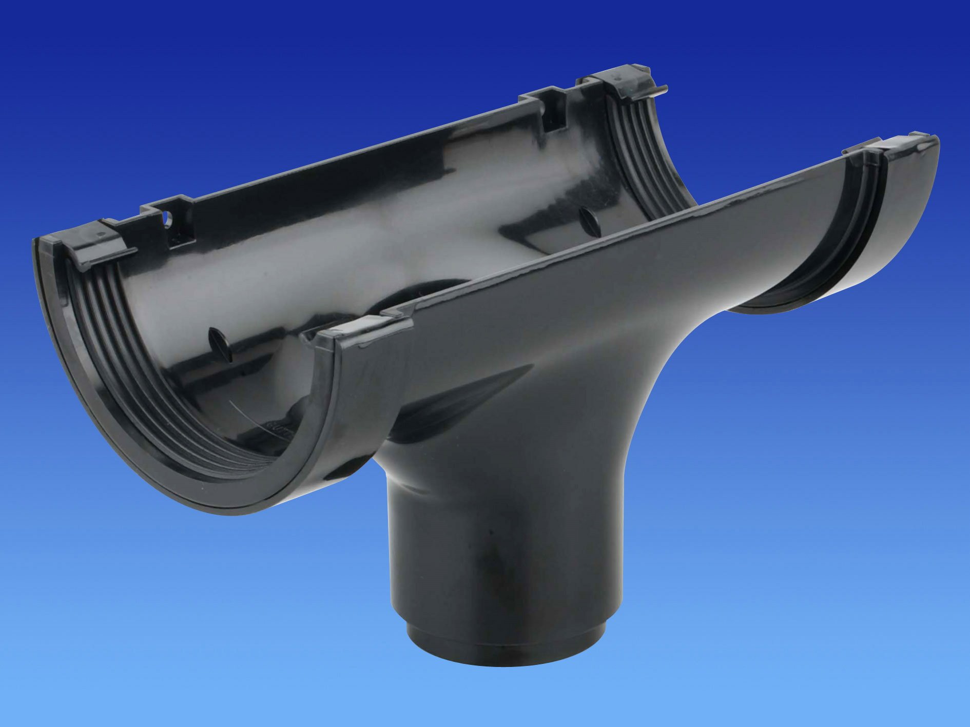 Wavin OSMA Roundline Running Outlet Straight 112mm Black 0T624b