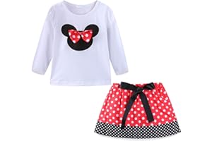 Mud Kingdom Girls Outfits Cute Cartoon Polka Dots Summer Holiday Clothes Sets