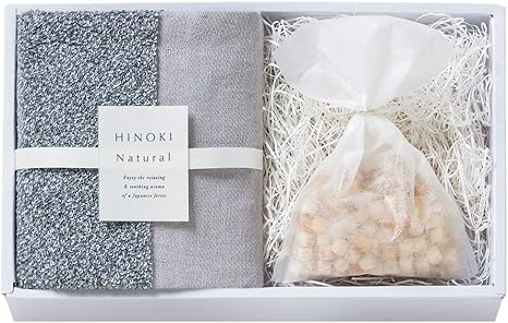 Amazon ホワイトデー お返し 今治タオル ハンカチ ヒノキ サシェ ギフト セット プレゼント グレー タオルセット ホーム キッチン オンライン通販