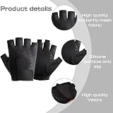Eophmi Gym Gloves Women Weight Lifting Gloves Black Breathable Cushioning view 3
