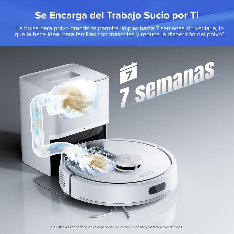 Q7L5+ Robot Aspirador y Fregador Succión Extrema de 8000 Pa,Blanco