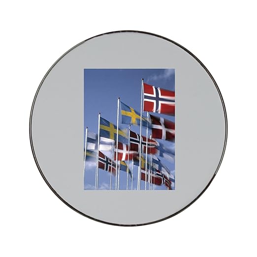 Compra Banderas escandinavo en viento Metal redondo imán para ...