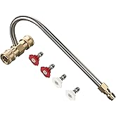 Tool Daily Gutter Cleaner Attachment for Pressure Washer, with 4 Nozzles Tips, 1/4 Inch Quick Connect, 4000 PSI