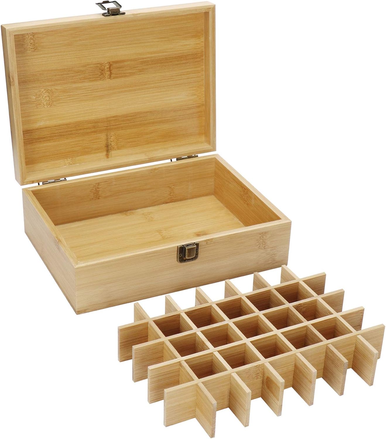 VolksRose Essential Oil Box Organizer, Premium Multi-Tray Essential Oils Storage Container Holds 35 Bottles, Natural Bamboo Aromatherapy Holder Carrying Case (5mL - 20mL) #ob13