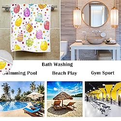 Pfrewn Colorful Easter Eggs Hand Towels 16x30 in