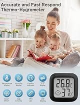 Houdian Digital Hygrometer Indoor Thermometer Humidity Gauge - Temp Humidity view 6