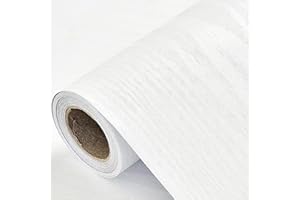 15.7'' X 197'' White Wood Contact Paper Peel and Stick Self Adhesive Wallpaper Decorative Vinyl Stick on White Wood Wallpaper