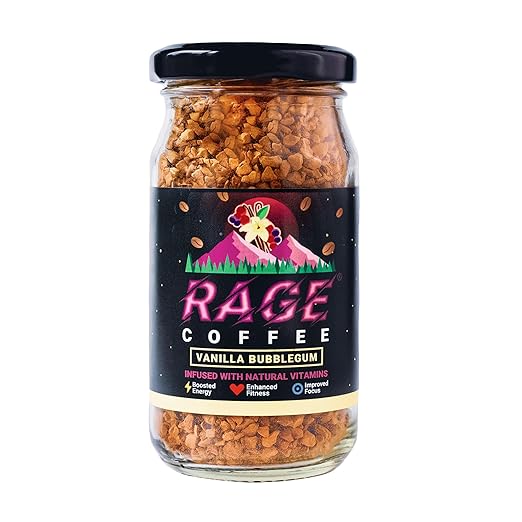 Rage Coffee 50 Gms Vanilla Bubblegum Flavour Premium Arabica Instant Coffee Boldest Smoothest Tastiest All Natural Coffee Amazon In Grocery Gourmet Foods