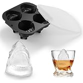 ACOOKEE Shark Ice Cube Tray Fun Shapes, Odd Novelty Cute Shark Gifts, 2.2" Large Silicone Whiskey Ice Mold for Cocktails,Bourbon,Brandy, w/Funne