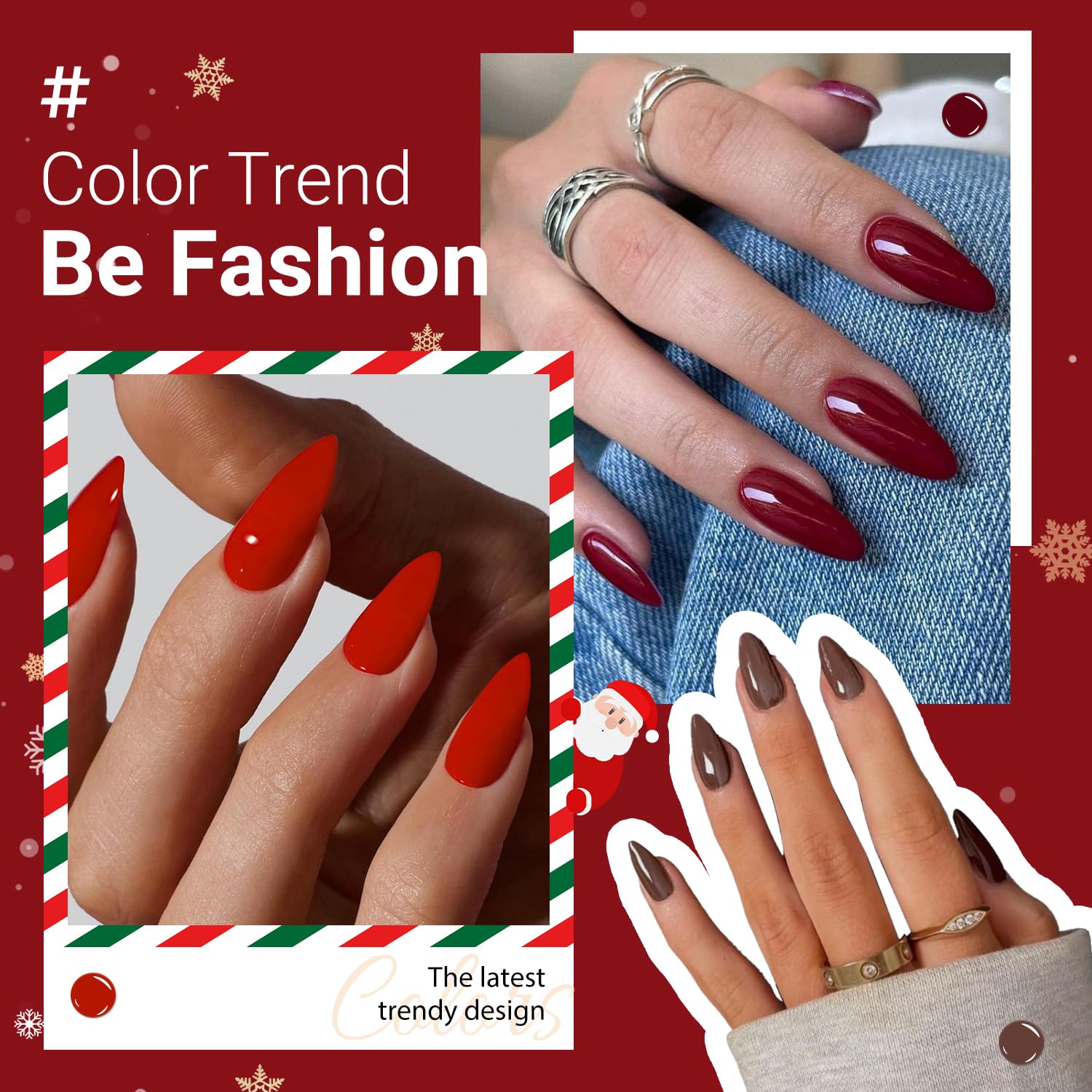 48Pcs Dark Coffee Brown Press on Nails Almond Fake Nails Glue on Nails Medium Length Almond Shaped Nails Press ons, Stiletto Nails False Nails for Women, Thick Medium Almond Nails Acrylic Gel Nail - Image 4