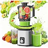 Kismile Cold Press Juicer, Juicer Machines Vegetable and Fruit, 4.5" Wide Feed Chute, Slow Masticating Juice Maker with Reverse Function, Electric Juicers Easy to Clean, Stainless Steel Juicer