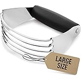 Zulay Kitchen Large 4-Inch Dough Blender Top Professional - Stainless Steel Pastry Cutter, Heavy Duty Dough Cutter With Blade