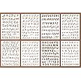 Pack of 8 Plastic Alphabet Letter Number Drawing Painting Stencils Sets for Scrapbook/DIY Painting Craft Projects，Letter Height is About 1 inch