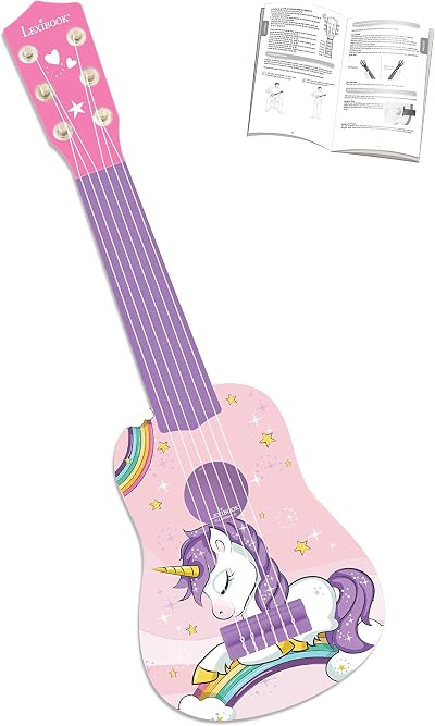 Lexibook Unicorn My First Guitar Children 6 Nylon Strings 21" Pink K200UNI