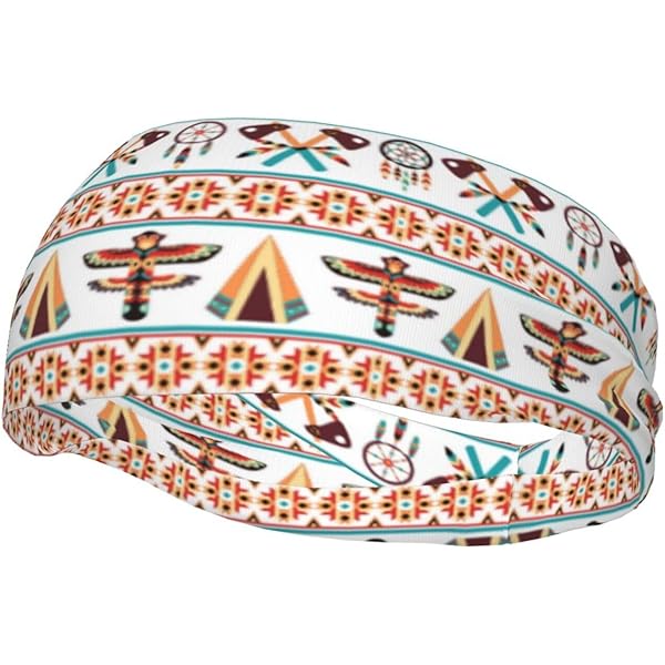 thumbnail interactive-video image 1 of Native American Headband - Southwestern Navajo Art Design For Sports & Fitness 1 of 9