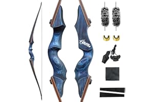 60 Inch Black Hunter Longbow Set 20-60lbs Right Hand Archery Bow Hunting with Bamboo Core Limbs Takedown Bow for Adults Targe