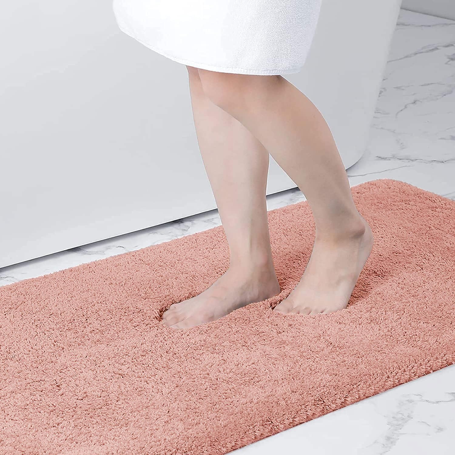 smiry Microfiber Bath Mat 40 x 60 cm, Non-Slip Super Absorbent Bathroom Mat, Extra Soft Machine Wash and Dry, Non-Shedding Bath Mats For Bathroom, Dusty Pink — image 1