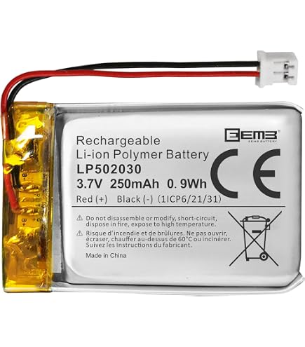 Amazon.com: Qimoo 503040 3.7V Lipo Battery 600mAh Rechargeable