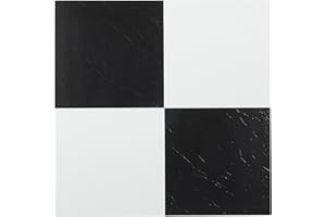 Achim Home Furnishings FTVSO10320 Nexus 12-Inch Vinyl Tile, Solid Black and White, Pack of 20