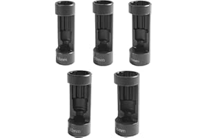 SCUARI 5PCS Strut Nut Socket,18MM 19MM 21MM 22MM 24MM Strut Nut Socket,Car Accessories Strut Sockets,Suspension Strut Sockets Tool with 12 Point 1/2" Drive,Used to Dismounting and Mounting Strut Nuts