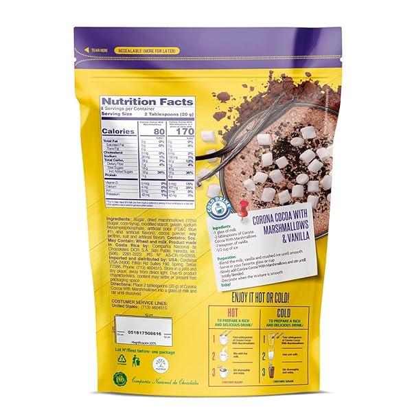 CORONA, SWEET COCOA WITH MARSHMALLOWS, INSTANT POWDER MIX, 5.64 OUNCES, PACK OF 1.