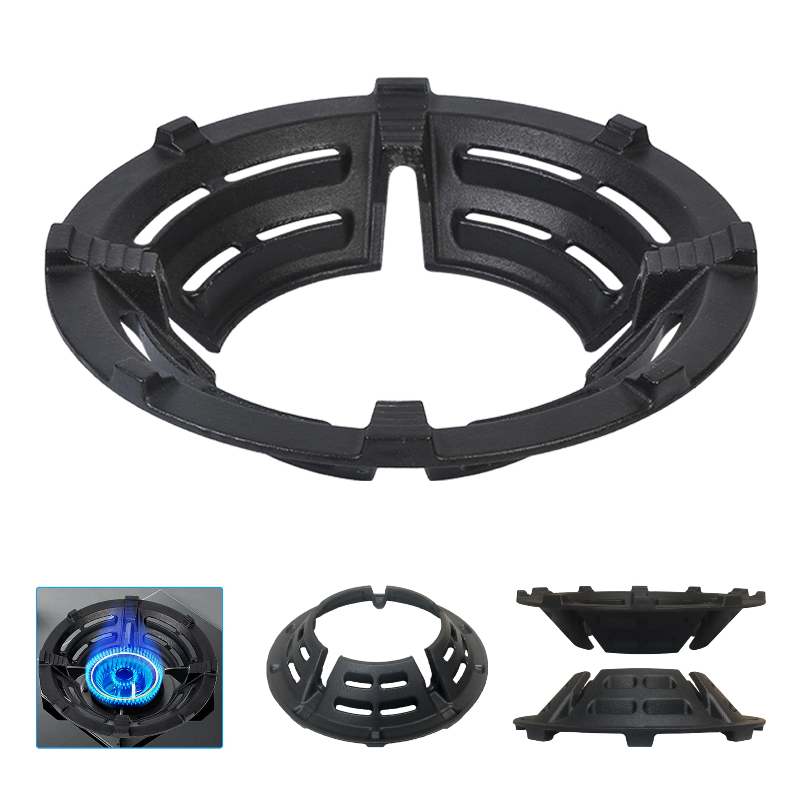Photo 1 of IEUYO Cast Iron Wok Support Ring Stand Burner Ring for Gas Stove Rack Pot Holder Anti-skid Time-saving and Energy-saving for 4 claws racks or grates