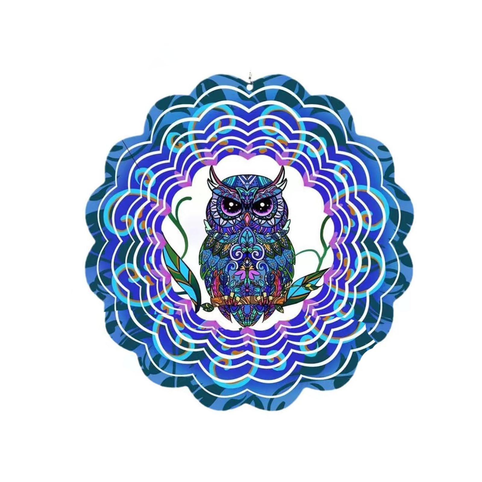 Vokowin Owl Metal Wind Spinners, Owl Gifts for Women Mom Grandma Wife, Hanging Wind Spinner 3D Windmill Magical Wind Powered for Outdoor & Indoor Decor Ornament Gifts (K420-1)