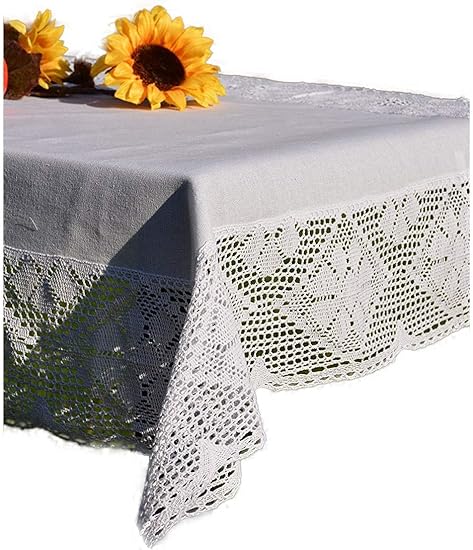 Tovaglia Lavorazione Uncinetto Coperta Tovaglia Bordo Uncinetto Merletto Paese Casa Cotone 85 85 Cm Bianco Amazon It Casa E Cucina