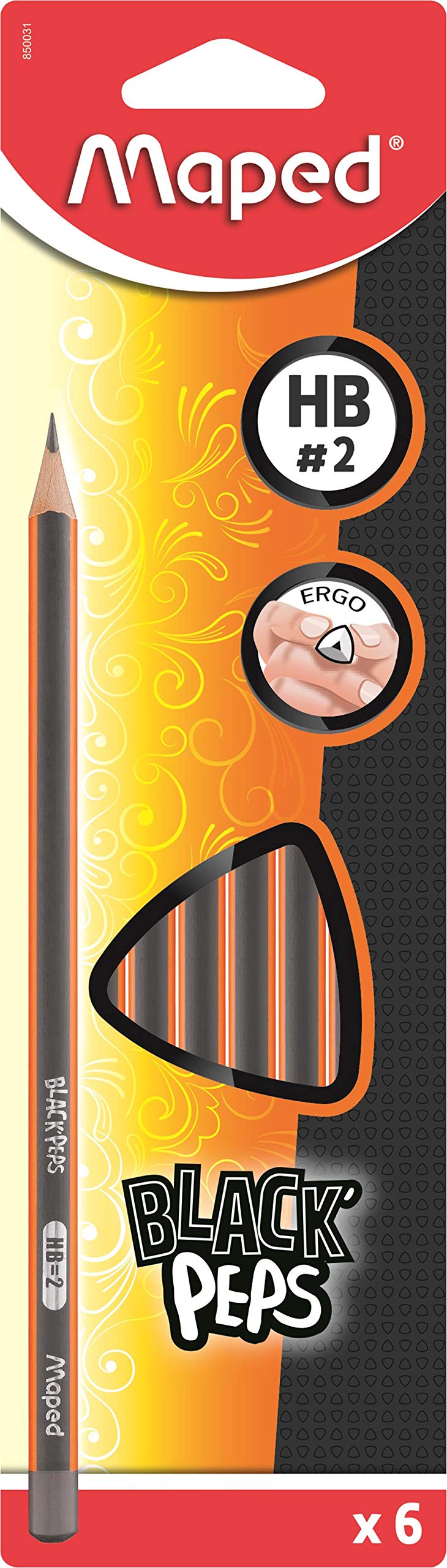 Maped Black’Peps HB Graphite Pencils (Pack of 6)