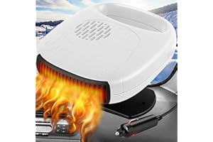 FILBA Car Heater 2 in 1 Automobile Windshield Fast Heaters That Plugs Into Cigarette Lighter Portable Defrosting Defogger 12V White