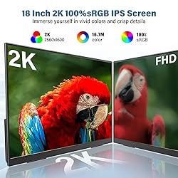 InnoView 2K 180HZ Portable Monitor, 18" OD Gameplus