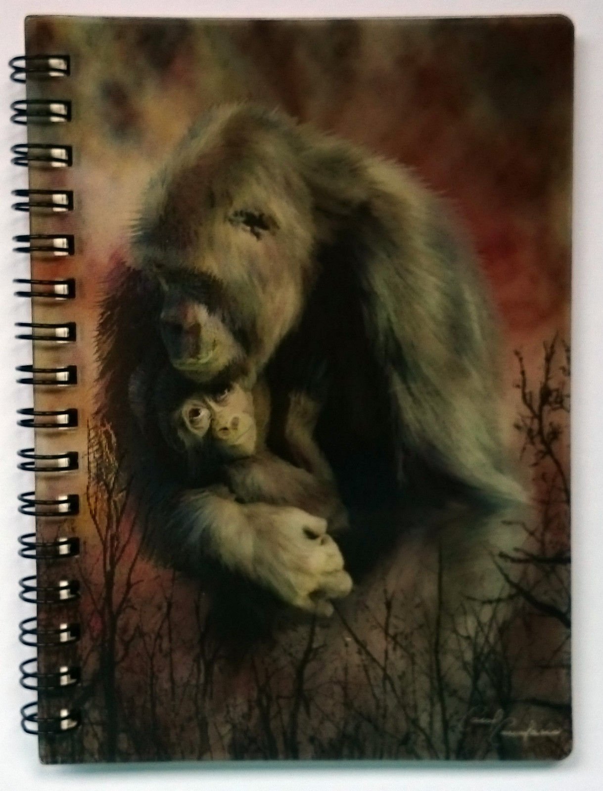 3D LiveLife Jotter - A Love So Grand from Deluxebase. Lenticular 3D Gorilla A6 Spiral Notebook with plain recycled paper pages. Artwork licensed from renowned artist Carol Cavalaris