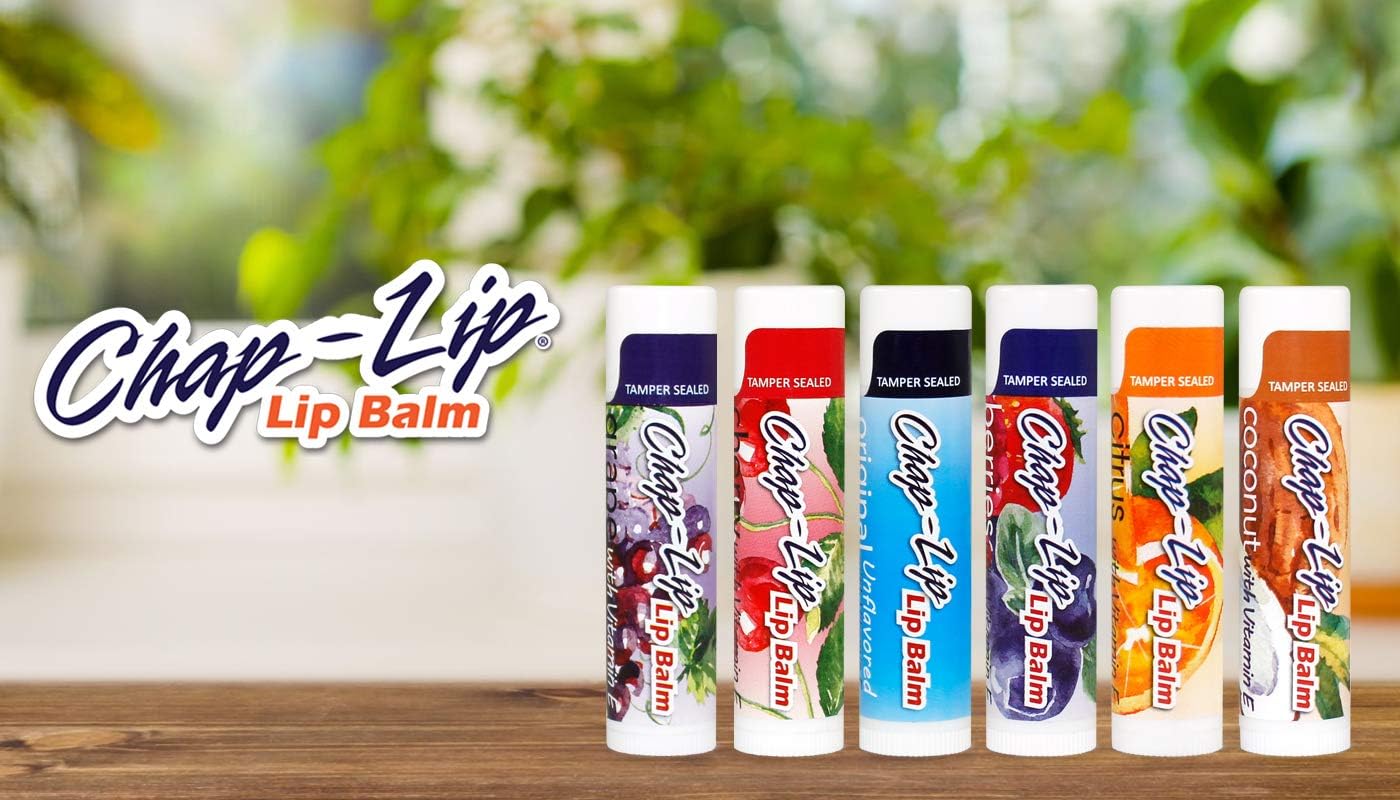 Chap-Lip Vitamin E Lip Balm with Coconut Oil - Lip Moisturizer Treatment - Moisturizing, Soothing, Refreshing, Total Hydration Treatment & Lip Therapy - Assortment of 6 Refreshing Flavors, 48 Count: Health & Personal Care