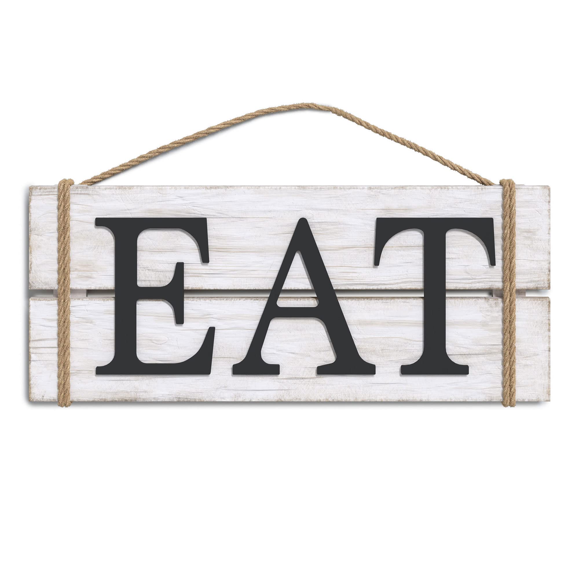 Barnyard Designs Eat Wood Wall Art Sign Rustic Primitive Farmhouse Country Kitchen and Home Wall Décor, 43cm x 18cm
