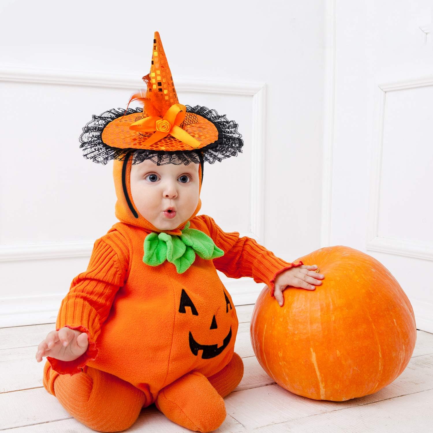 ADXCO 8 Colors Halloween Sequins Witch Hat Headbands Halloween Costume Headwear for Halloween Party Supplies: Toys & Games