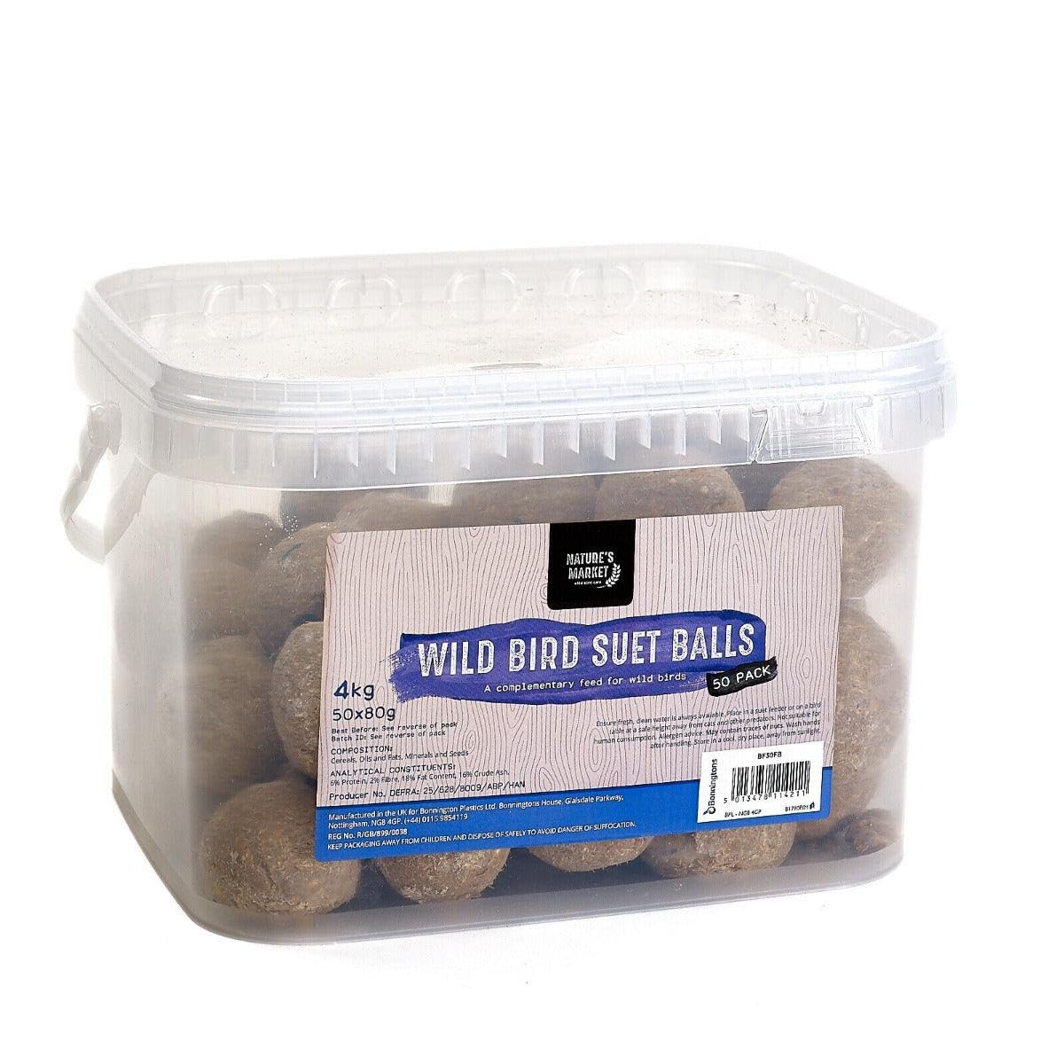 Kingfisher BF50FB Tub of Fat Balls (Pack of 50), transparent