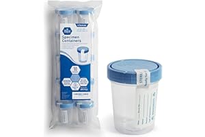 Medpride Disposable Specimen Cups| High-Grade Silicone, Sterile, Individually Wrapped Medical Cups W/Leakproof, Screw-On Lids