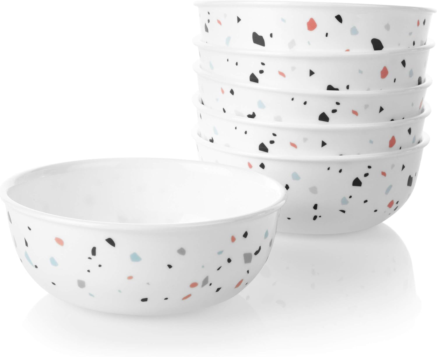 Corelle Chip Resistant Soup and Cereal Bowls, 6-Piece, Terrazzo Rosa