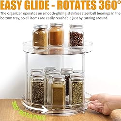FIVOF Lazy Susan Round Plastic Clear Rotating