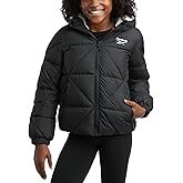 Reebok Girls Winter Coat - Heavyweight Quilted Sherpa Fur Lined Cropped Parka Puffer Jacket - Warm Winter Coats for Girls
