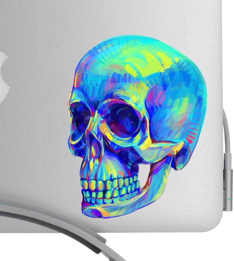 Beautiful Human Skull 5 Inch Decal- Artistic Full Color Post Impressionist Painted Style Decal - Fits All MacBooks, Laptops, Cars, and More! - For Indoor or Outdoor Use
